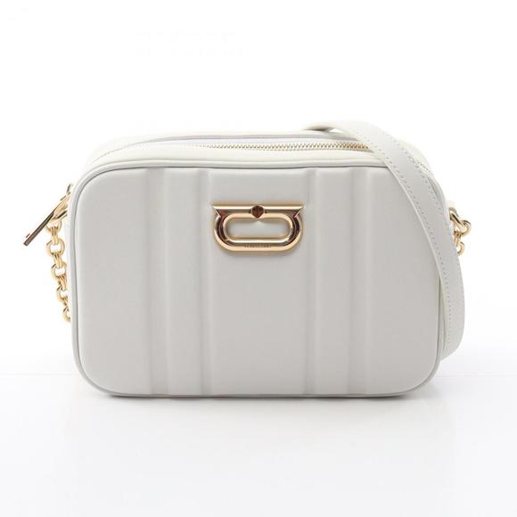 Salvatore Ferragamo Gancini shoulder bag, leather, women's, white - Picture 1 of 8
